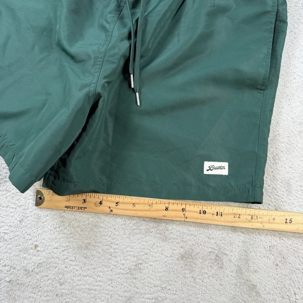 Bather Shorts Mens Large Green Swim Trunks Lined Beach Surf Summer Performance